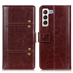 Funda de Cuero Cartera con Soporte Carcasa M06L para Samsung Galaxy S22 Plus 5G Marron