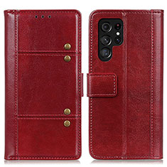 Funda de Cuero Cartera con Soporte Carcasa M06L para Samsung Galaxy S23 Ultra 5G Rojo