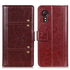 Funda de Cuero Cartera con Soporte Carcasa M06L para Samsung Galaxy XCover 5 SM-G525F Marron