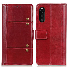 Funda de Cuero Cartera con Soporte Carcasa M06L para Sony Xperia 10 III Rojo