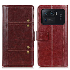 Funda de Cuero Cartera con Soporte Carcasa M06L para Xiaomi Mi 11 Ultra 5G Marron