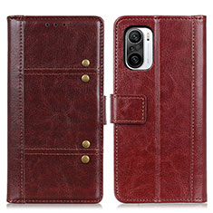 Funda de Cuero Cartera con Soporte Carcasa M06L para Xiaomi Redmi K40 Pro+ Plus 5G Marron