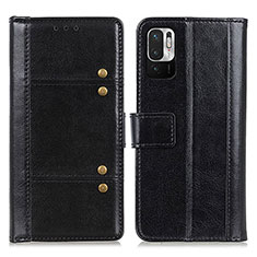 Funda de Cuero Cartera con Soporte Carcasa M06L para Xiaomi Redmi Note 10 JE 5G Negro