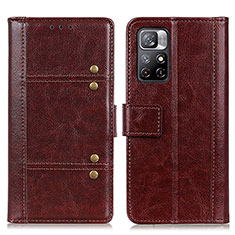 Funda de Cuero Cartera con Soporte Carcasa M06L para Xiaomi Redmi Note 11 5G Marron