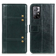 Funda de Cuero Cartera con Soporte Carcasa M06L para Xiaomi Redmi Note 11 5G Verde