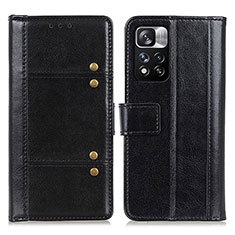 Funda de Cuero Cartera con Soporte Carcasa M06L para Xiaomi Redmi Note 11 Pro+ Plus 5G Negro