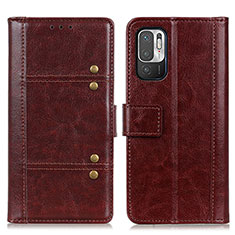 Funda de Cuero Cartera con Soporte Carcasa M06L para Xiaomi Redmi Note 11 SE 5G Marron