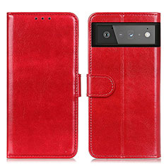 Funda de Cuero Cartera con Soporte Carcasa M07L para Google Pixel 6 5G Rojo