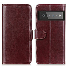 Funda de Cuero Cartera con Soporte Carcasa M07L para Google Pixel 6 Pro 5G Marron