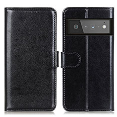 Funda de Cuero Cartera con Soporte Carcasa M07L para Google Pixel 6 Pro 5G Negro