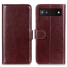 Funda de Cuero Cartera con Soporte Carcasa M07L para Google Pixel 6a 5G Marron