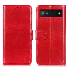 Funda de Cuero Cartera con Soporte Carcasa M07L para Google Pixel 6a 5G Rojo