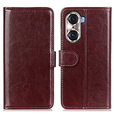 Funda de Cuero Cartera con Soporte Carcasa M07L para Huawei Honor 60 5G Marron