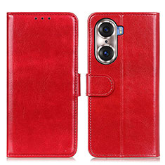 Funda de Cuero Cartera con Soporte Carcasa M07L para Huawei Honor 60 5G Rojo