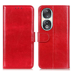 Funda de Cuero Cartera con Soporte Carcasa M07L para Huawei Honor 90 5G Rojo