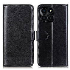 Funda de Cuero Cartera con Soporte Carcasa M07L para Huawei Honor X6a Negro