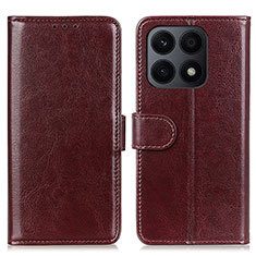 Funda de Cuero Cartera con Soporte Carcasa M07L para Huawei Honor X8a 4G Marron