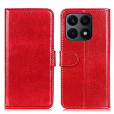 Funda de Cuero Cartera con Soporte Carcasa M07L para Huawei Honor X8a 4G Rojo