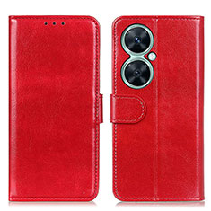 Funda de Cuero Cartera con Soporte Carcasa M07L para Huawei Nova 11i Rojo