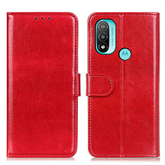 Funda de Cuero Cartera con Soporte Carcasa M07L para Motorola Moto E20 Rojo