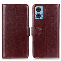 Funda de Cuero Cartera con Soporte Carcasa M07L para Motorola Moto E22i Marron