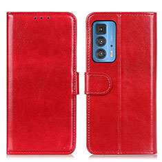 Funda de Cuero Cartera con Soporte Carcasa M07L para Motorola Moto Edge 20 Pro 5G Rojo