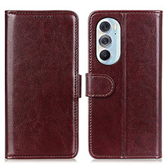 Funda de Cuero Cartera con Soporte Carcasa M07L para Motorola Moto Edge 30 Pro 5G Marron