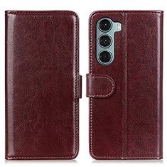 Funda de Cuero Cartera con Soporte Carcasa M07L para Motorola Moto Edge S30 5G Marron