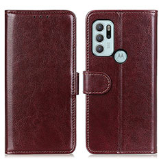 Funda de Cuero Cartera con Soporte Carcasa M07L para Motorola Moto G60s Marron