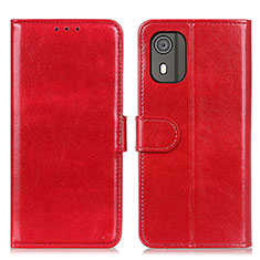 Funda de Cuero Cartera con Soporte Carcasa M07L para Nokia C02 Rojo