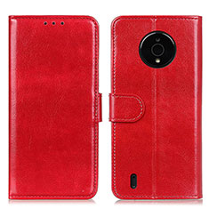 Funda de Cuero Cartera con Soporte Carcasa M07L para Nokia C200 Rojo