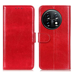 Funda de Cuero Cartera con Soporte Carcasa M07L para OnePlus 11 5G Rojo