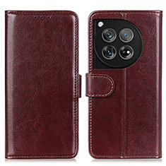 Funda de Cuero Cartera con Soporte Carcasa M07L para OnePlus 12 5G Marron