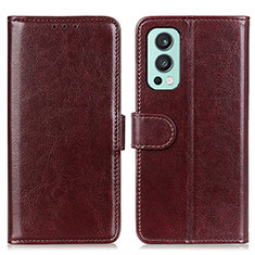 Funda de Cuero Cartera con Soporte Carcasa M07L para OnePlus Nord 2 5G Marron