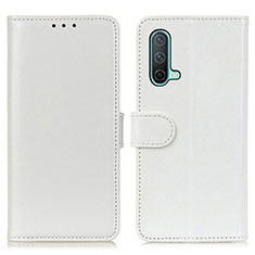 Funda de Cuero Cartera con Soporte Carcasa M07L para OnePlus Nord CE 5G Blanco