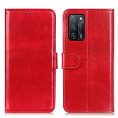 Funda de Cuero Cartera con Soporte Carcasa M07L para Oppo A53s 5G Rojo