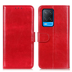 Funda de Cuero Cartera con Soporte Carcasa M07L para Oppo A54 4G Rojo