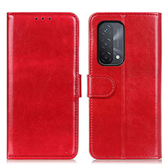 Funda de Cuero Cartera con Soporte Carcasa M07L para Oppo A54 5G Rojo