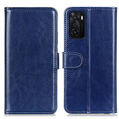 Funda de Cuero Cartera con Soporte Carcasa M07L para Oppo A55S 5G Azul