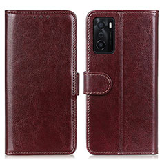 Funda de Cuero Cartera con Soporte Carcasa M07L para Oppo A55S 5G Marron