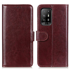 Funda de Cuero Cartera con Soporte Carcasa M07L para Oppo A94 5G Marron