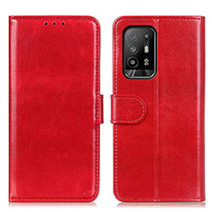 Funda de Cuero Cartera con Soporte Carcasa M07L para Oppo A94 5G Rojo