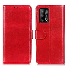 Funda de Cuero Cartera con Soporte Carcasa M07L para Oppo A95 4G Rojo