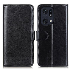 Funda de Cuero Cartera con Soporte Carcasa M07L para Oppo Find X5 Pro 5G Negro