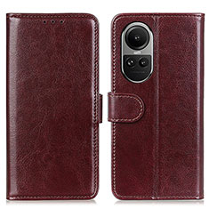 Funda de Cuero Cartera con Soporte Carcasa M07L para Oppo Reno10 5G Marron