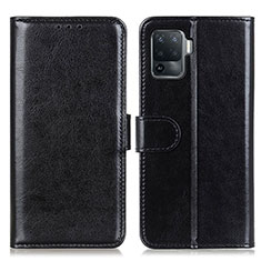 Funda de Cuero Cartera con Soporte Carcasa M07L para Oppo Reno5 Lite Negro