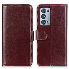 Funda de Cuero Cartera con Soporte Carcasa M07L para Oppo Reno6 Pro+ Plus 5G Marron