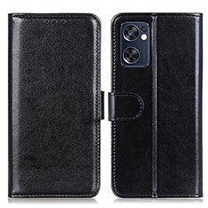 Funda de Cuero Cartera con Soporte Carcasa M07L para Oppo Reno7 SE 5G Negro