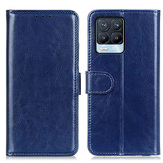 Funda de Cuero Cartera con Soporte Carcasa M07L para Realme 8 4G Azul