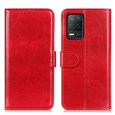 Funda de Cuero Cartera con Soporte Carcasa M07L para Realme 8s 5G Rojo